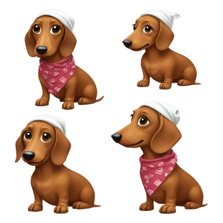Dachshund wearing bandanna sticker