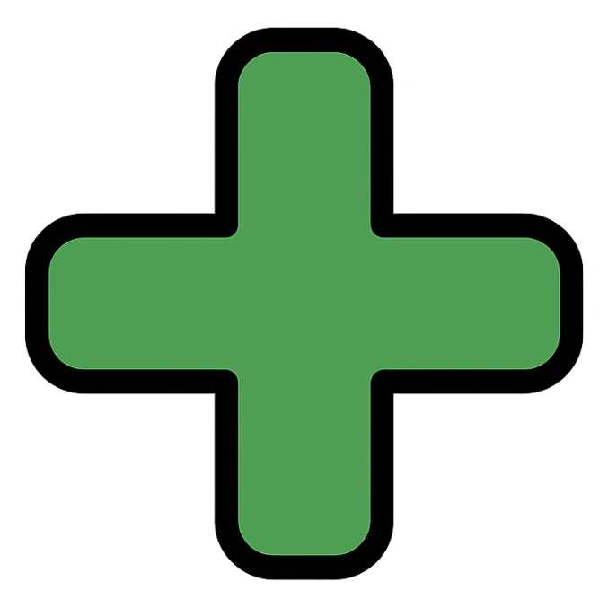 green plus symbol, clean and modern, suitable for a changelog Discord channel sticker