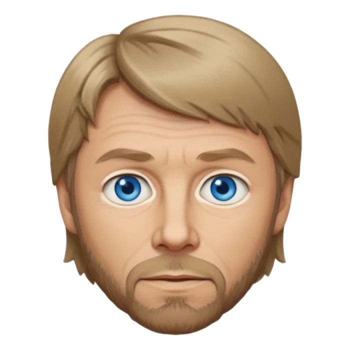 Bjorn Ulvaeus with blue eyes, dark blonde hair sticker