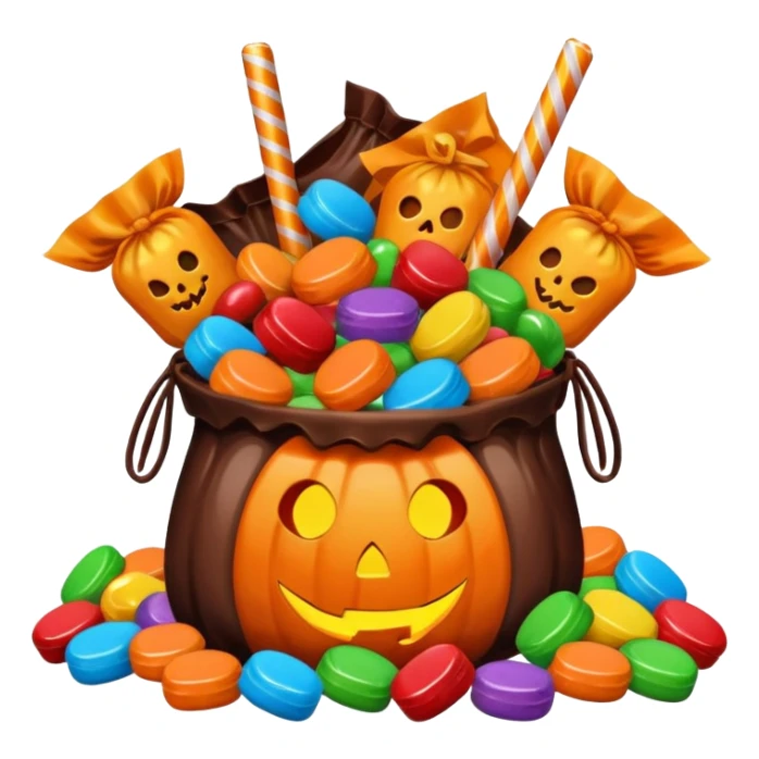 Halloween candies and candy bags sticker