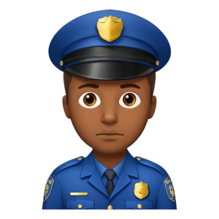 police officer man with brown skin, wearing uniform sticker