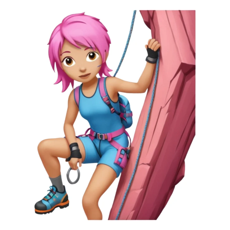 climber girl with pink hair sticker