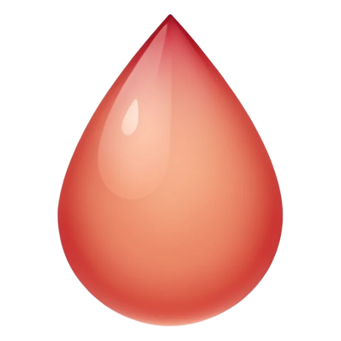 minimal abstract emoji symbolizing menstrual day,
soft rounded droplet shape,
warm muted red pastel,
gentle and non-graphic,
premium female health app style,
no text, no realism,
transparent background,
vector illustration
 sticker