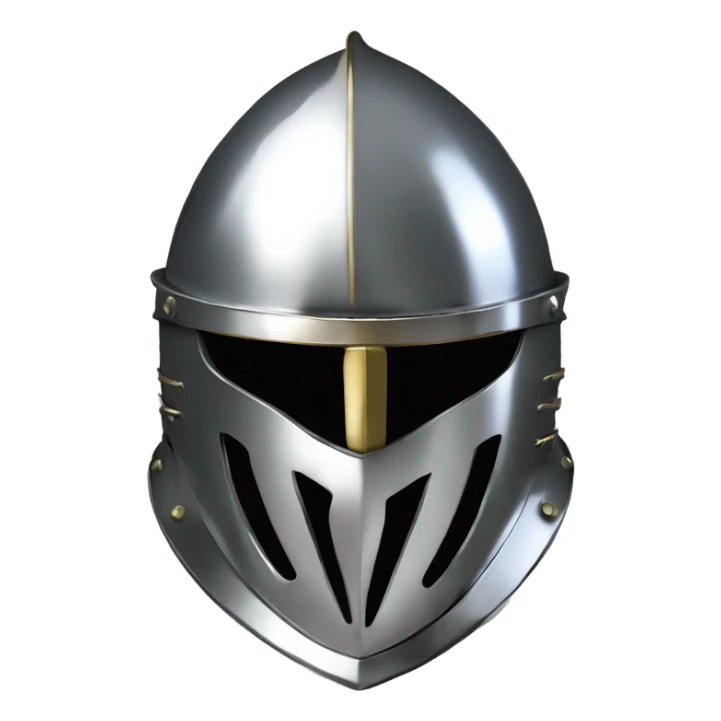 ornate french full steel armet helmet chrome sticker