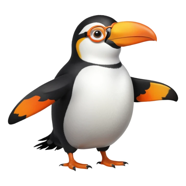 Fluriflura is a bird-like creature, most commonly described as resembling a toucan with circular orange glasses. Although, the translation states it's a penguin in the desert that goes "blah blah blah," so this implies that it's a penguin-toucan hybrid. sticker