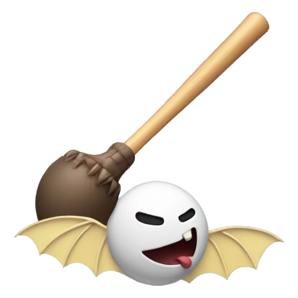 An emoji being hit by a bat with bonk  sticker