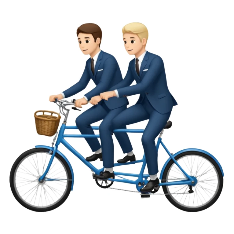 Two handsome men in suits riding a tandem bike sticker