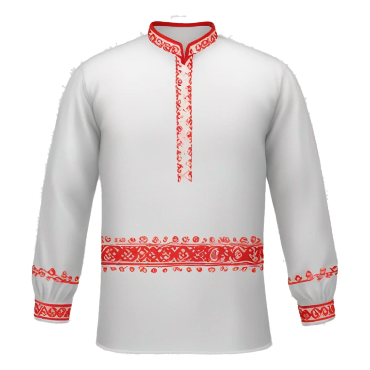  Shirt  vyshyvanka, white with red round embodiary on sleeves sticker