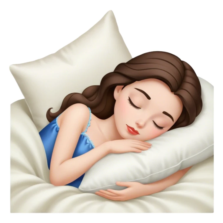 sleeping beauty brunette white boy with a silk pillow sticker