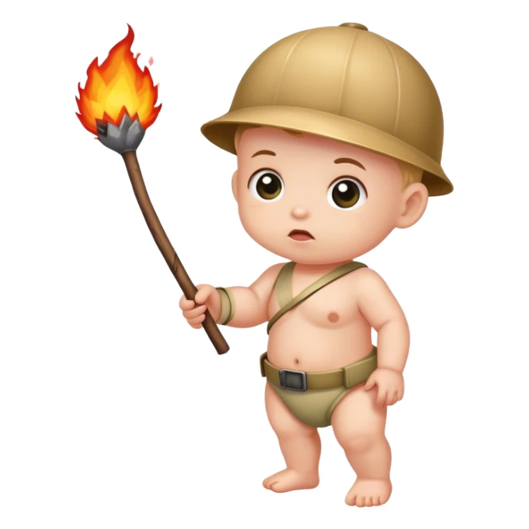 Baby holding a stick of dynamite sticker
