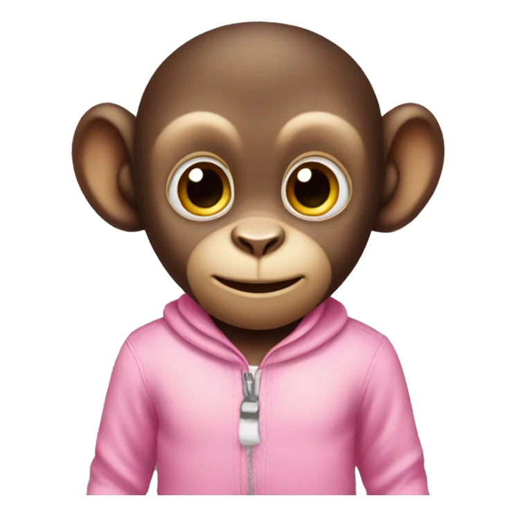 Baby monkey with pink outfit on sticker