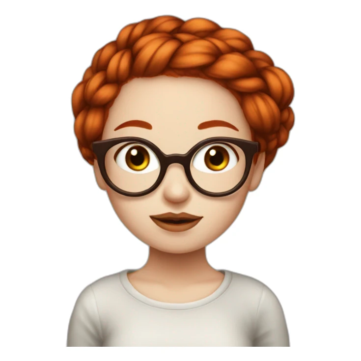 Redhead emo Artist painter girl with a braid and very large round glasses sticker