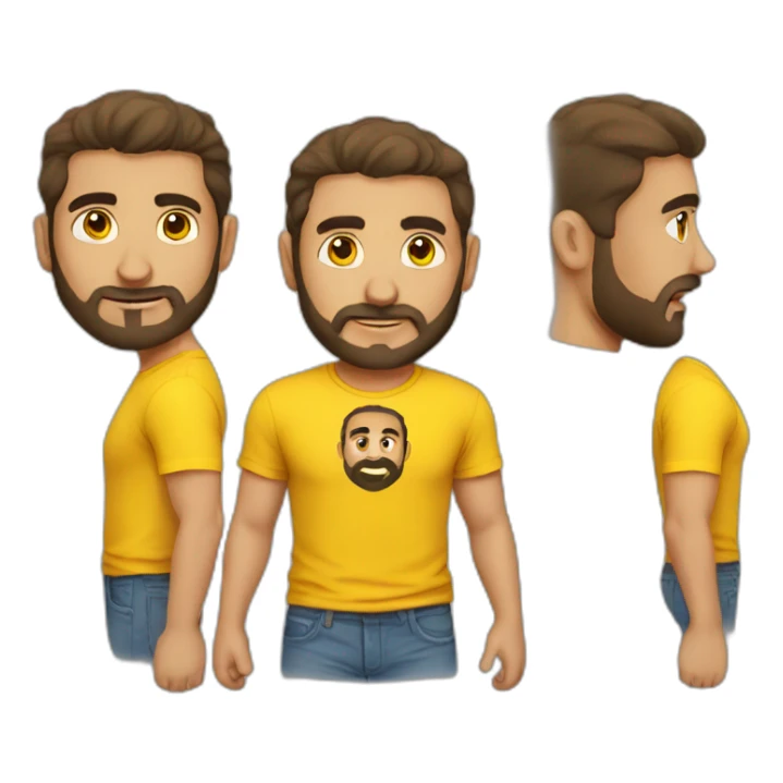 Armenian guy with a yellow T-shirt sticker