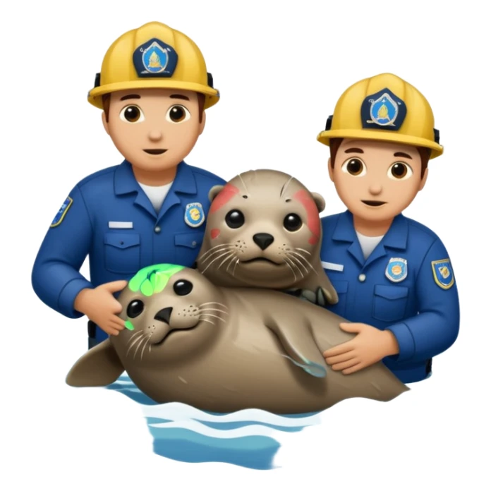 National Oceanic and Atmospheric Administration rescue workers rescue a seal multiple workers sticker