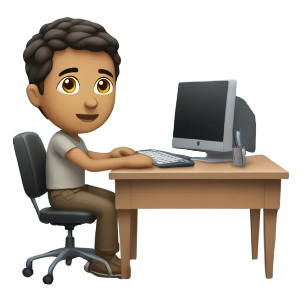 Working at my desk remotely from home Hispanic male very short hair sticker