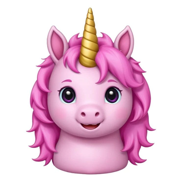 Cute happy Cartoon style pink baby unicorn 
 sticker