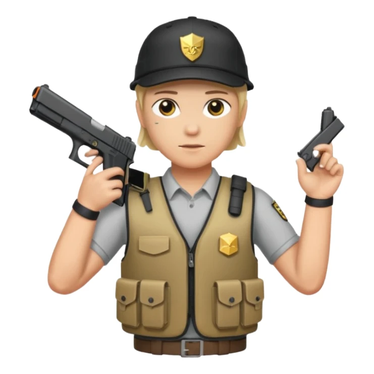 Fantasma con Glock en la mano izquierda, con gorra y un chaleco antibalas  sticker