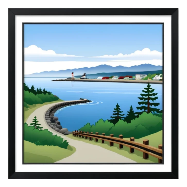 Port Angeles waterfront with trail sticker