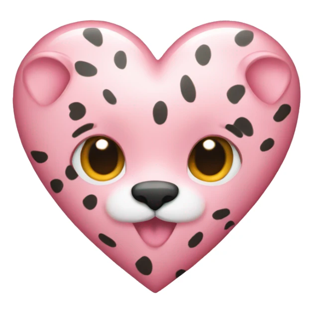 light pink heart with cheetah print  sticker