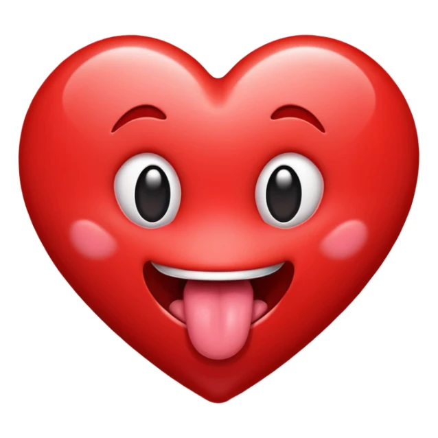 Love heart emoji with tounge  sticker