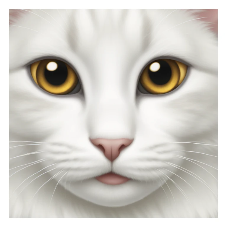 A white cat with hetachromia sticker