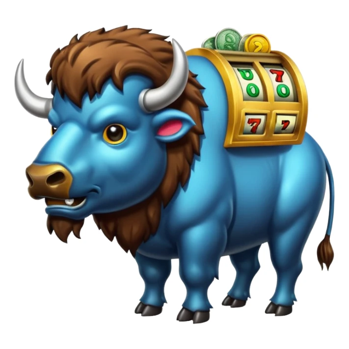 Angry buffalo slot machine taking money sticker