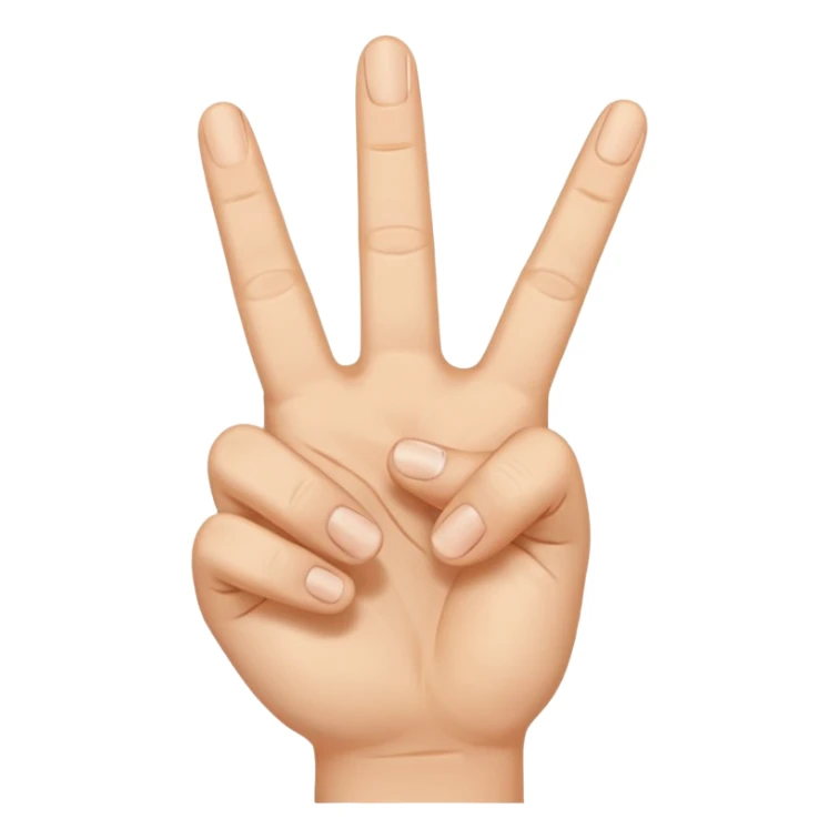 Peace sign with the index finger crossing over the middle finger sticker