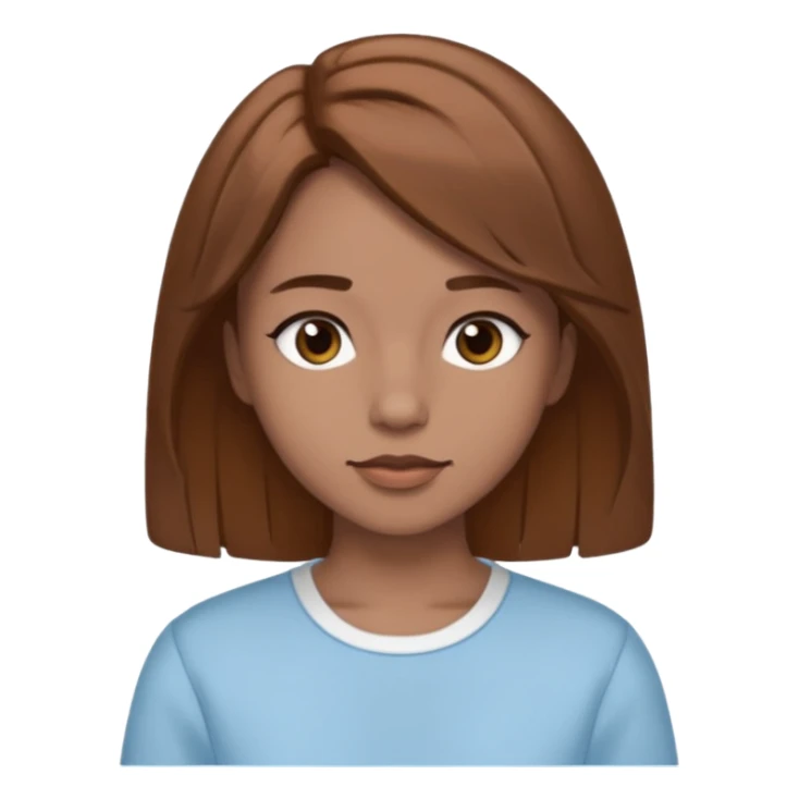 GloomyKassie with brown medium hair, light blue outfit sticker