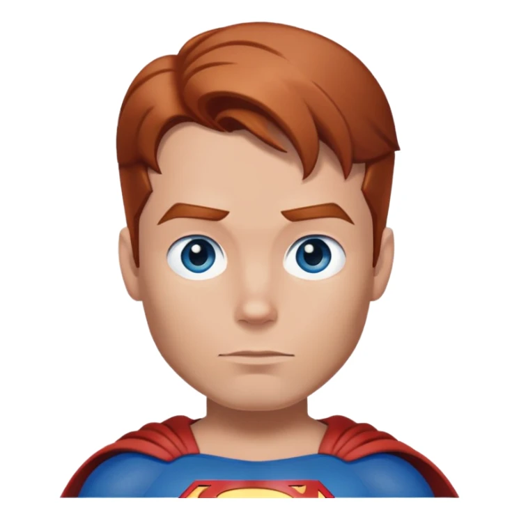 Flying superman with redish brownish hair, blue eyes no cape sticker