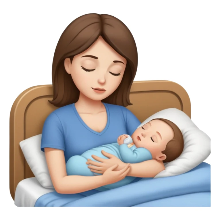 Light brunette fit mom forcing baby boy to go to sleep sticker