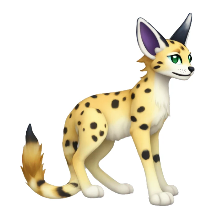 Epic Edgy Colorful ethereal eldritch Sergal-Serval-Fionbri sticker