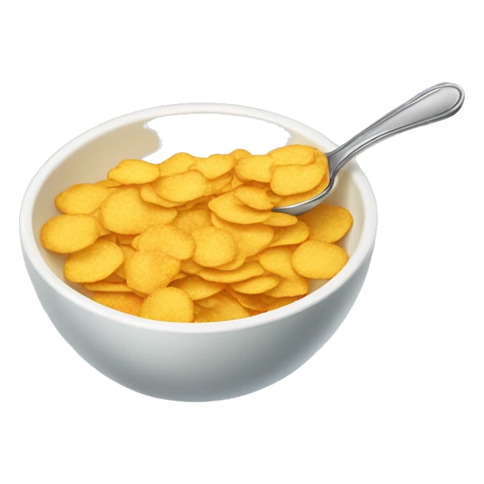 Bowl of cornflakes food emoji with spoon  sticker