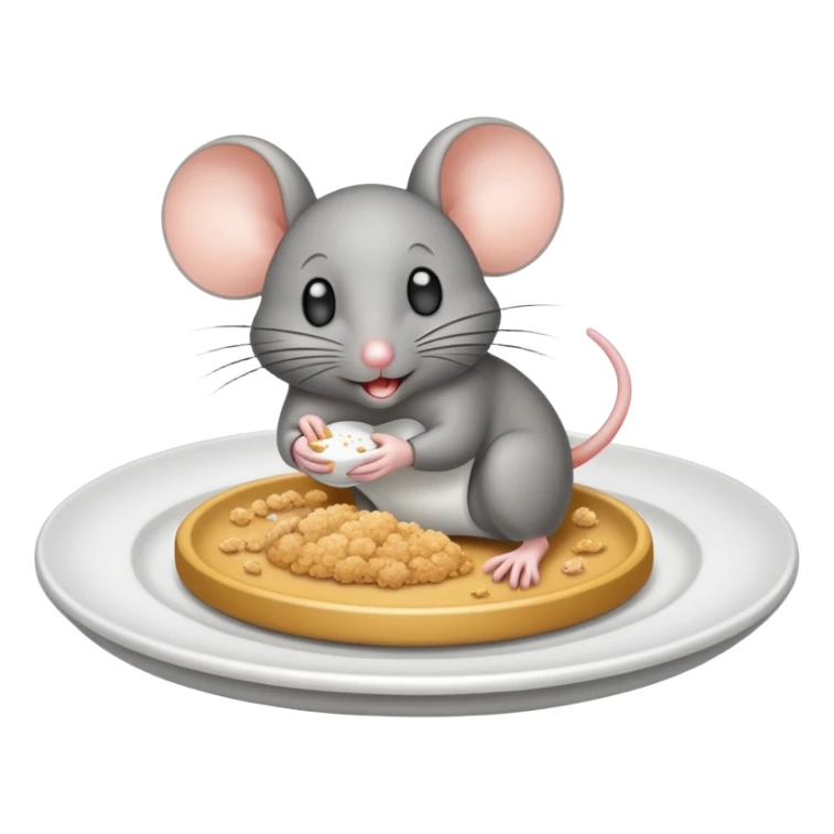 mouse on plate with crumbs sticker