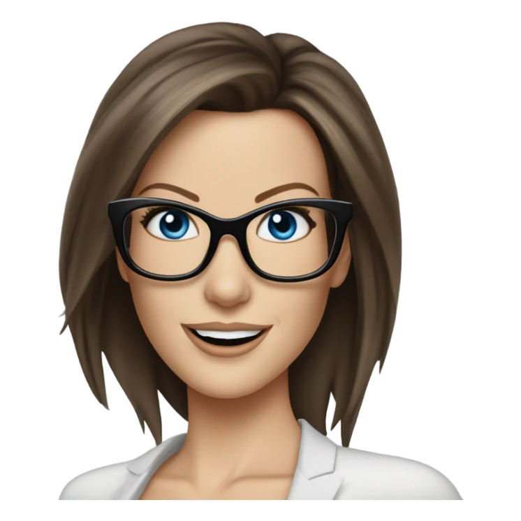 Kate Beckinsale, glasses, blue eyes happy elegant lifelike  sticker