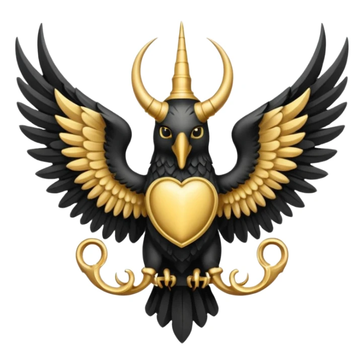 holy saint emblem with black wings with horn sticker