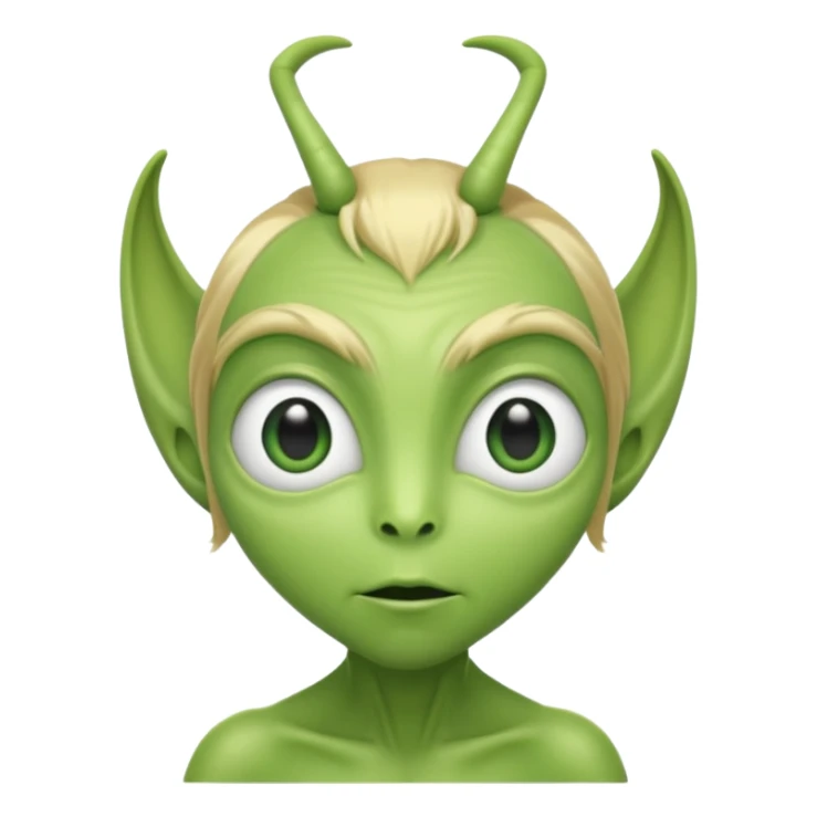 GREEN ALIEN WITH BLONDE HAIR sticker
