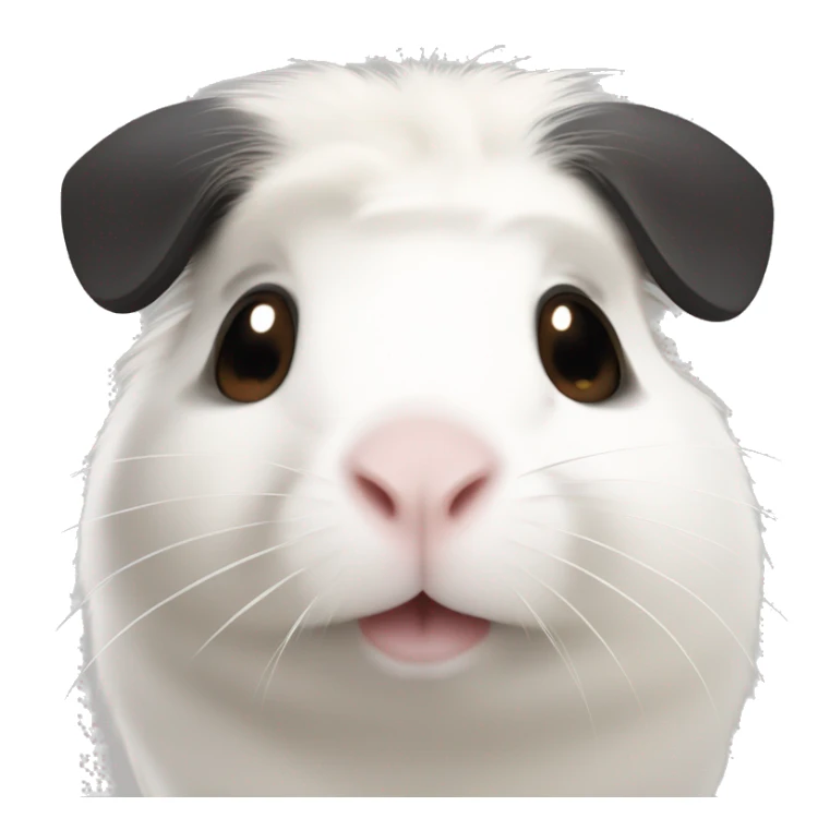 white guinea pig with one black ear and brown marking on face sticker