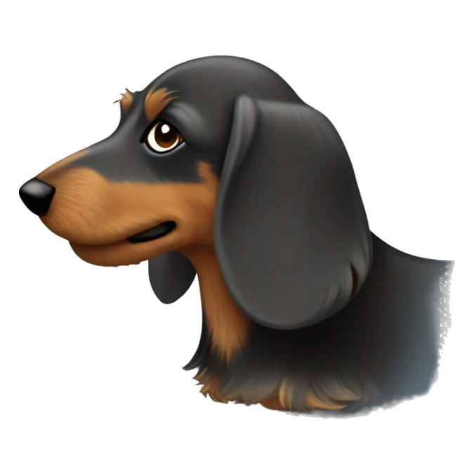 Wire haired wiener dog from the side dark  sticker