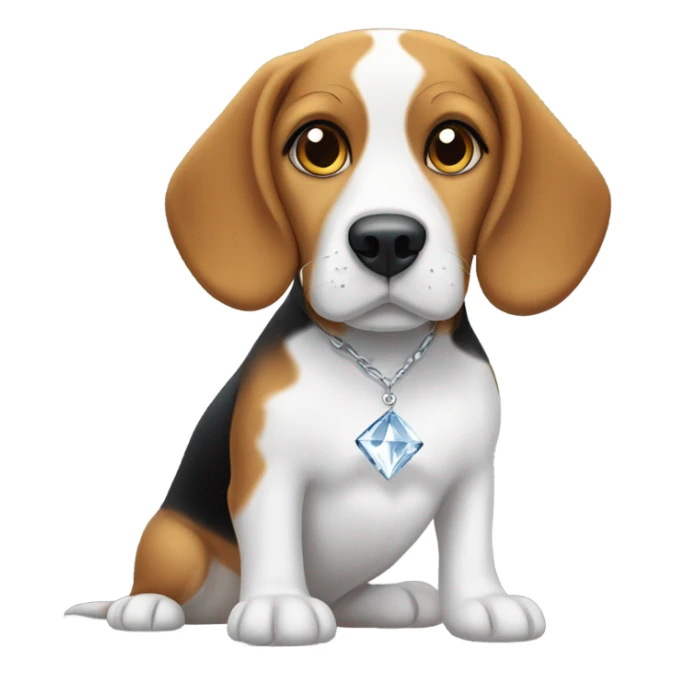 Beagle with white diamond spot on head sticker