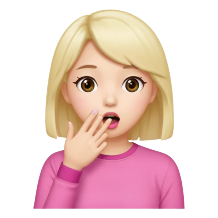şaşırma eli ağzına götürme, k-pop girl sticker