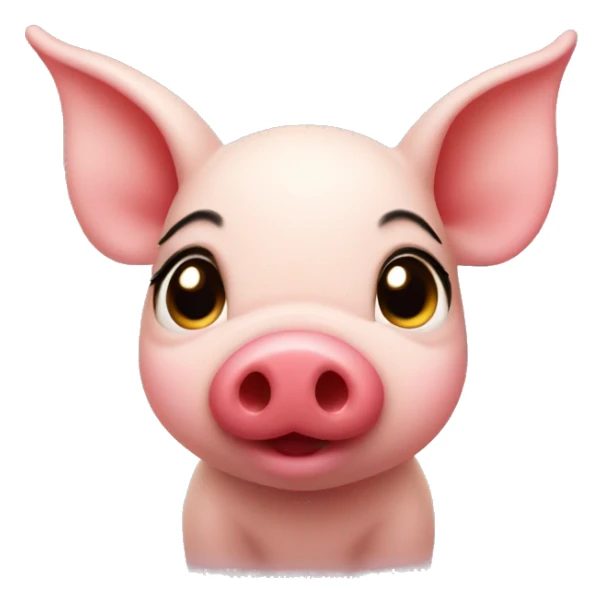 Kissing piglet with red lipstick sticker