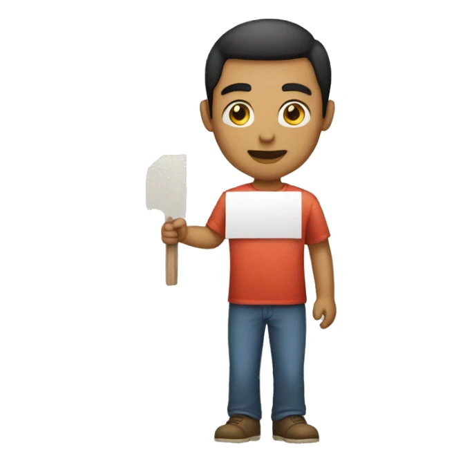 a male person holding a sign that says XANDER sticker