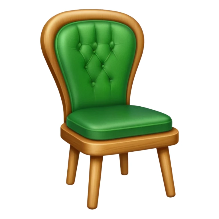 a chair with a green seat sticker