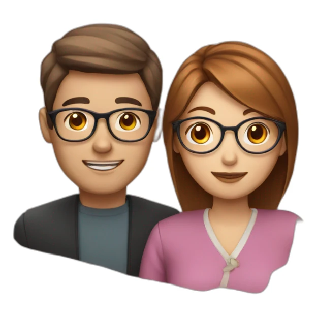 Read head girl and chinese man with glasses sticker