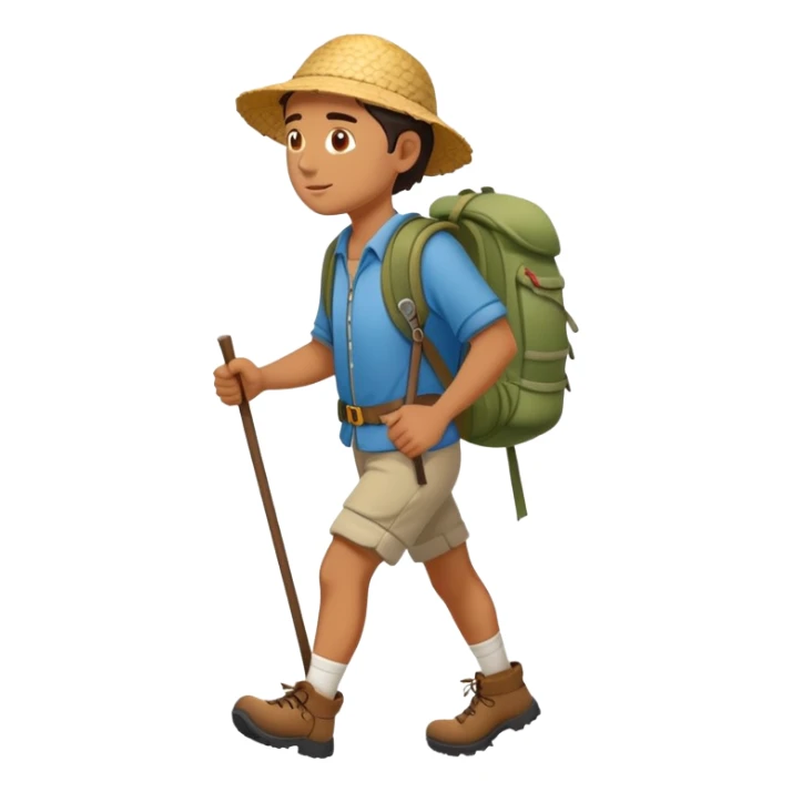 lonesome hiker walks down the camino de santiago path sticker