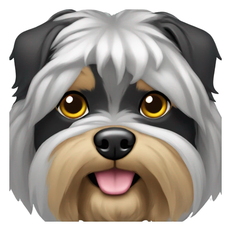 Cabeza de perro yorkshire plateado y Negro  sticker