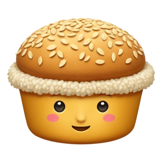 poğaça with sesame seeds on top, soft and fluffy look sticker