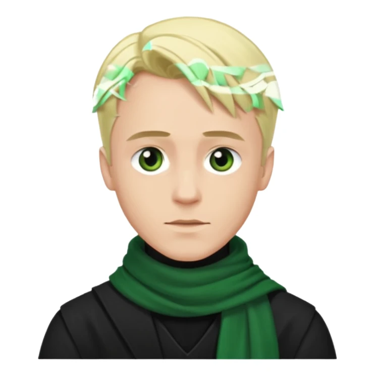 draco malfoy, black shirt,  green scarf sticker