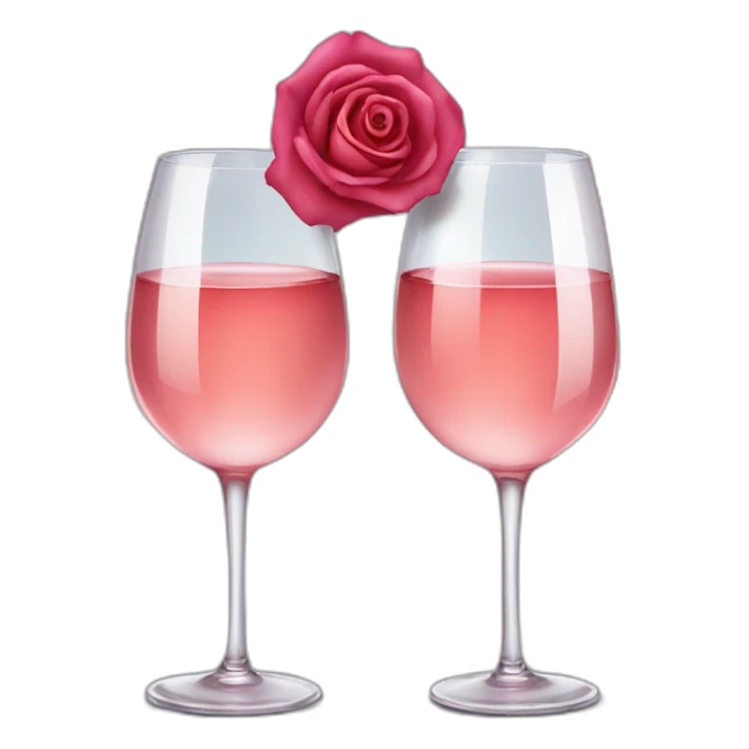 Two glasses of rose wine are clinking sticker