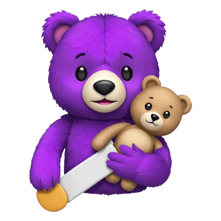 Bok the Hand Puppet from The Wiggles with purple bear puppet with  sticker